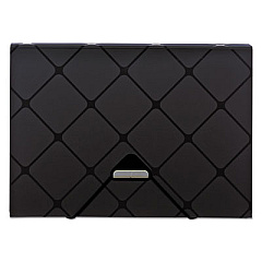 Pendaflex Poly Expanding File, 1.5" Expansion, 7 Sections, Cord/Hook Closure, 1/6-Cut Tabs, Letter Size, Black (55633BLA)