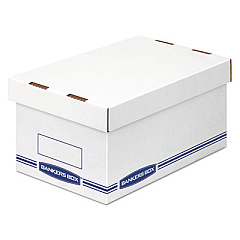 Bankers Box Organizer Storage Boxes, Medium, 8.25" x 12.88" x 6.5", White/Blue, 12/Carton (4662201)