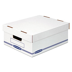 Bankers Box Organizer Storage Boxes, Large, 12.75" x 16.5" x 6.5", White/Blue, 12/Carton (4662301)