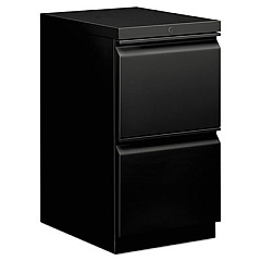 HON Mobile Pedestals, Left or Right, 2 Legal/Letter-Size File Drawers, Black, 15" x 20" x 28" (HBMP2FP)