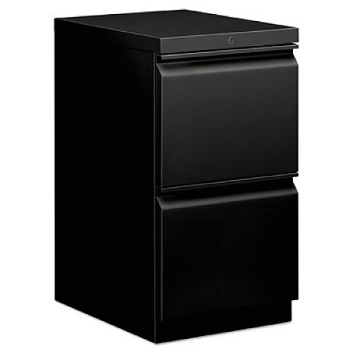HON Mobile Pedestals, Left or Right, 2 Legal/Letter-Size File Drawers, Black, 15" x 20" x 28" (HBMP2FP)