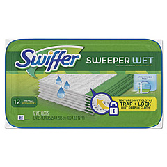 Swiffer Wet Refill Cloths, 10 x 8, Open Window Fresh, Cloth, White, 12/Tub (95531PK)