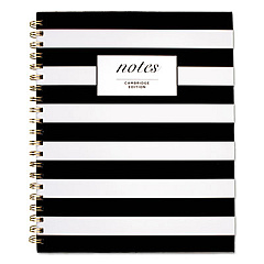 Cambridge Black and White Striped Hardcover Notebook, 1 Subject, Wide/Legal Rule, Black/White Stripes Cover, 11 x 8.88, 80 Sheets (59010)
