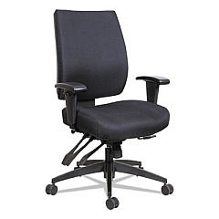 Alera Wrigley Series High Performance Mid-Back Multifunction Task Chair, Supports 275 lb, 17.91" to 21.88" Seat Height, Black (ALEHPM4201)