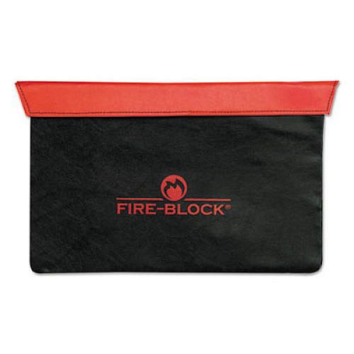 MMF Industries Fire-Block Document Portfolio, Aluminized Fire-Retardant Fabric with DuPont Kevlar Thread, 15.5 x 0.5 x 10, Red/Black (2320421D0407)