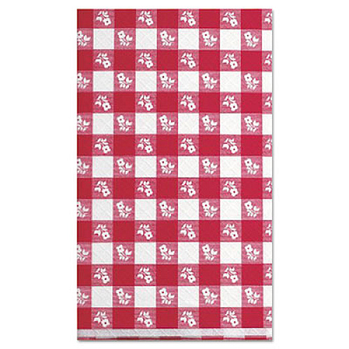 Kurly Kate Paper Table Cover, 40" x 300 ft, Red Gingham (910105)