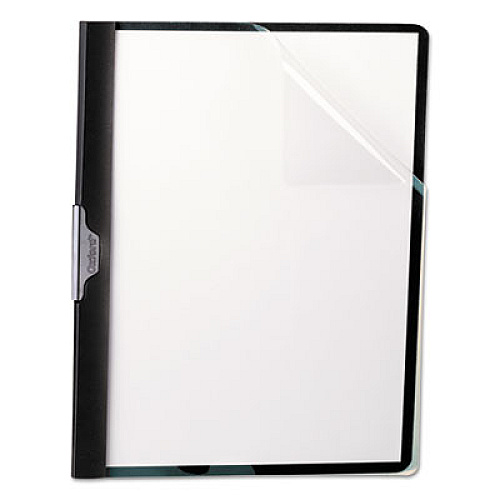 Oxford Ready Clip No-Punch Report Cover, ReadyClip Fastener, 8.5 x 11, Clear/Black (52006)