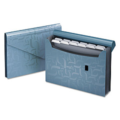 Pendaflex Expanding Poly Files, 3.5" Expansion, 13 Sections, Hook/Loop Closure, 1/6-Cut Tabs, Letter Size, Blue (01163)