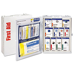 First Aid Only ANSI 2015 SmartCompliance Food Service Cabinet w/o Medication, 25 People, 94 Pieces, Metal Case (90658)