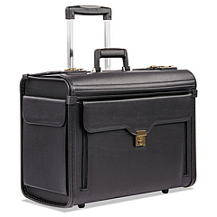 STEBCO Catalog Case on Wheels, Fits Devices Up to 17.3", Koskin, 19 x 9 x 15.5, Black (456110BLK)