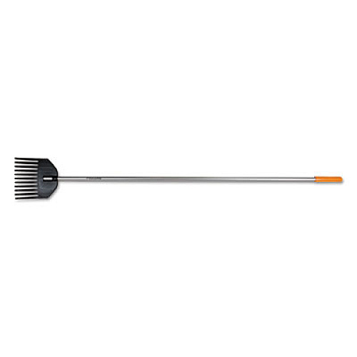 Fiskars Shrub Rake, 8" Head, 66" Handle, Plastic/Aluminum, Black/Orange/Silver (3966101001)