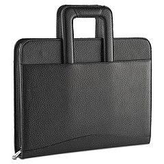 Universal Zip-Around Padfolio, Vinyl, 14 1/2 x 2 1/2 x 11 1/2, Black (UNV25650)
