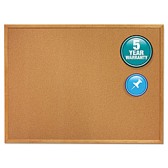 Quartet Classic Series Cork Bulletin Board, 24 x 18, Oak Finish Frame (301)