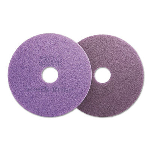 Scotch-Brite Diamond Floor Pads, 16" Diameter, Purple, 5/Carton (08743)