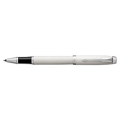 Parker IM Roller Ball Pen, Stick, Fine 0.7 mm, Black Ink, Brushed Metallic Barrel (1931674)