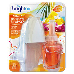 BRIGHT Air Electric Scented Oil Air Freshener Warmer and Refill Combo, Hawaiian Blossoms and Papaya, 0.67 oz (900254EA)