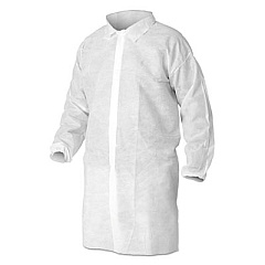 KleenGuard A10 Light Duty Lab Coats, X-Large, White, 50/Carton (40104)