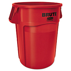 Rubbermaid Commercial Round Brute Container, Plastic, 55 gal, Red (2655EA)