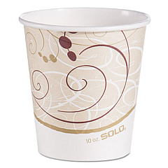 Dart Paper Hot Cups in Symphony Design, 10 oz, Beige/White/Red, 1,000/Carton (510SM)