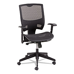 Alera Epoch Series Suspension Mesh Multifunction Chair, Supports Up to 275 lb, 16.25" to 21.06" Seat Height, Black (ALEEP4218)