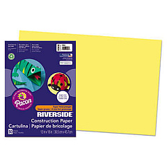 Pacon Riverside Construction Paper, 76lb, 12 x 18, Yellow, 50/Pack (103616)