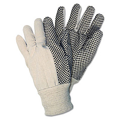 MCR Safety Dotted Canvas Gloves, One Size, White, 12 Pairs (8808)