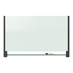 Quartet Evoque Magnetic Glass Marker Board with Black Aluminum Frame, 74 x 42, White (G7442BA)