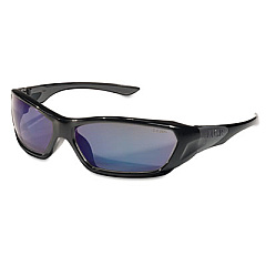 MCR Safety ForceFlex Safety Glasses, Black Frame, Blue Lens (FF128B)