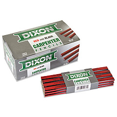 Dixon Oriole Carpenter Pencil, Medium, Black Lead, Red Barrel, Dozen (19972)