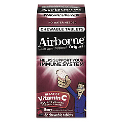 Airborne Immune Support Chewable Tablet, Berry, 32 Count (20221)