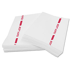 Tuff-Job Guard Antimicrobial Towels, White/Red, 12 x 21, 1/4 Fold, 150/Carton