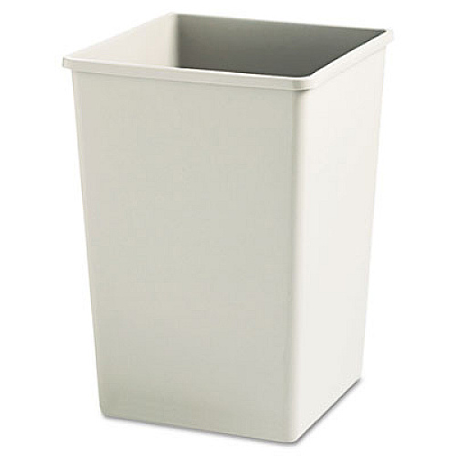 Rubbermaid Commercial Plaza Waste Container Rigid Liner, Square, Plastic, 35 gal, Beige (395800BG)