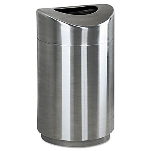 Rubbermaid Commercial Eclipse Open Top Waste Receptacle, Round, Steel, 30 gal, Stainless Steel (R2030SSPL)