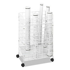 Safco Wire Roll Files, 24 Compartments, 21w x 14.25d x 31.75h, White (3088)