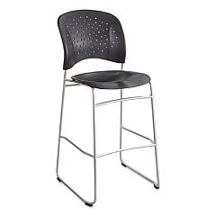 Safco Reve Bistro Chair, Supports Up to 250 lb, 31" Seat Height, Black Seat/Back, Silver Base (6806BL)