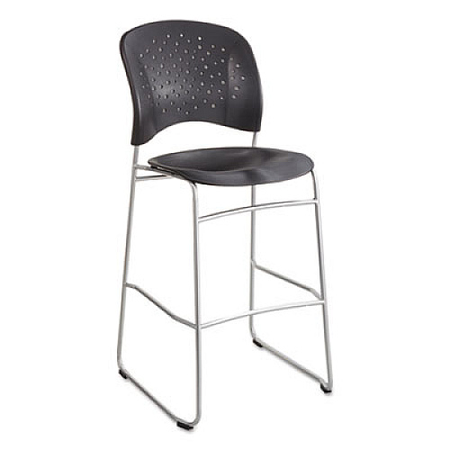 Safco Reve Bistro Chair, Supports Up to 250 lb, 31" Seat Height, Black Seat/Back, Silver Base (6806BL)