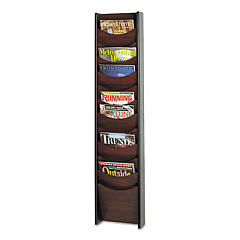 Safco Solid Wood Wall-Mount Literature Display Rack, 11.25w x 3.75d x 48.75h, Mahogany (4331MH)