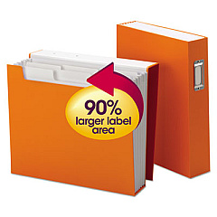 Smead Book Shelf Organizer with SuperTab, 2.5" Expansion, 6 Section, Magnetic Latch, 1/3-Cut Tab, Letter Size, Vibrant Orange/White (70868)