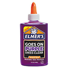 Elmer's School Glue Disappearing Purple, 5 oz, Dries Clear, 6/Pack (E5500)
