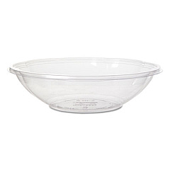 Eco-Products Salad Bowls with Lids, Squat, 64 oz, 9.5" Diameter x 3.2"h, Clear, 150/Carton (EPSBS64)