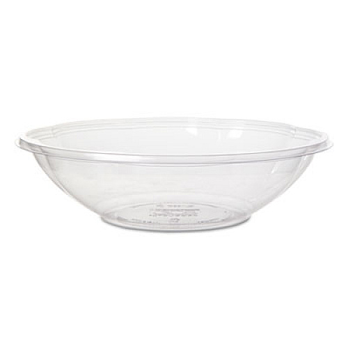 Eco-Products Salad Bowls with Lids, Squat, 64 oz, 9.5" Diameter x 3.2"h, Clear, 150/Carton (EPSBS64)