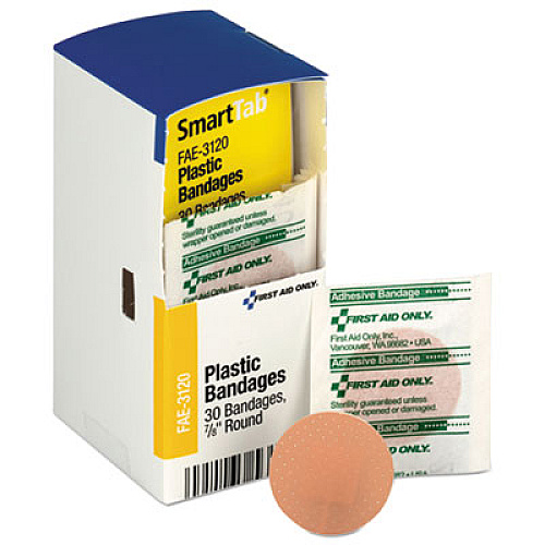 First Aid Only Refill for SmartCompliance General Business Cabinet, Spot Plastic Bandages, 7/8 Dia (FAE3120)