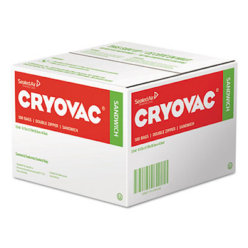 Diversey Cryovac Sandwich Bags, 1.15 mil, 6.5" x 5.88", Clear, 500/Carton (100946910)