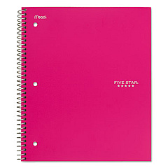 Five Star Trend Wirebound Notebook, 5 Subject, 4 Pockets, Medium/College Rule, Randomly Assorted Covers, 11 x 8.5, 200 Sheets (06112)