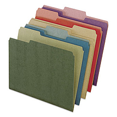 Earthwise by Pendaflex 100% Recycled File Folders, 1/3-Cut Tabs: Assorted, Letter, 0.5" Expansion, Assorted Colors, 50/Box (04350)