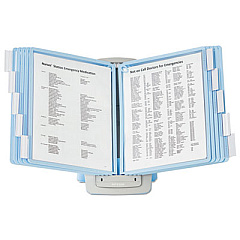 Durable SHERPA Style Desk-Mount Reference System, 20 Sheet Capacity, Blue/Gray (594406)