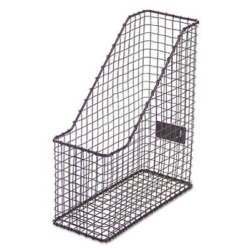 Universal Vintage Wire Mesh Magazine Holder, Front-Notched Loading, 4.13 x 10.13 x 12, Vintage Bronze (UNV20060)