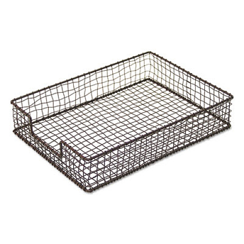 Universal Vintage Wire Mesh Letter Tray, 1 Section, Letter Size Files, 10.13" x 13.5" x 2.5", Vintage Bronze (UNV20061)