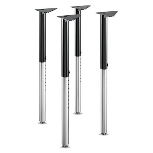 HON Build Adjustable Post Legs, 22" to 34" High, Black, 4/Pack (B4LEGP)