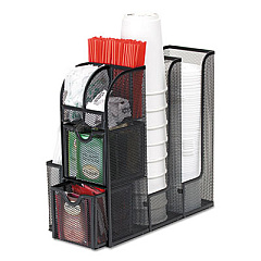 Mind Reader Organizer Coffee Condiment Organizer, 12.2 x 12 x 6, Black (MESHCAD)